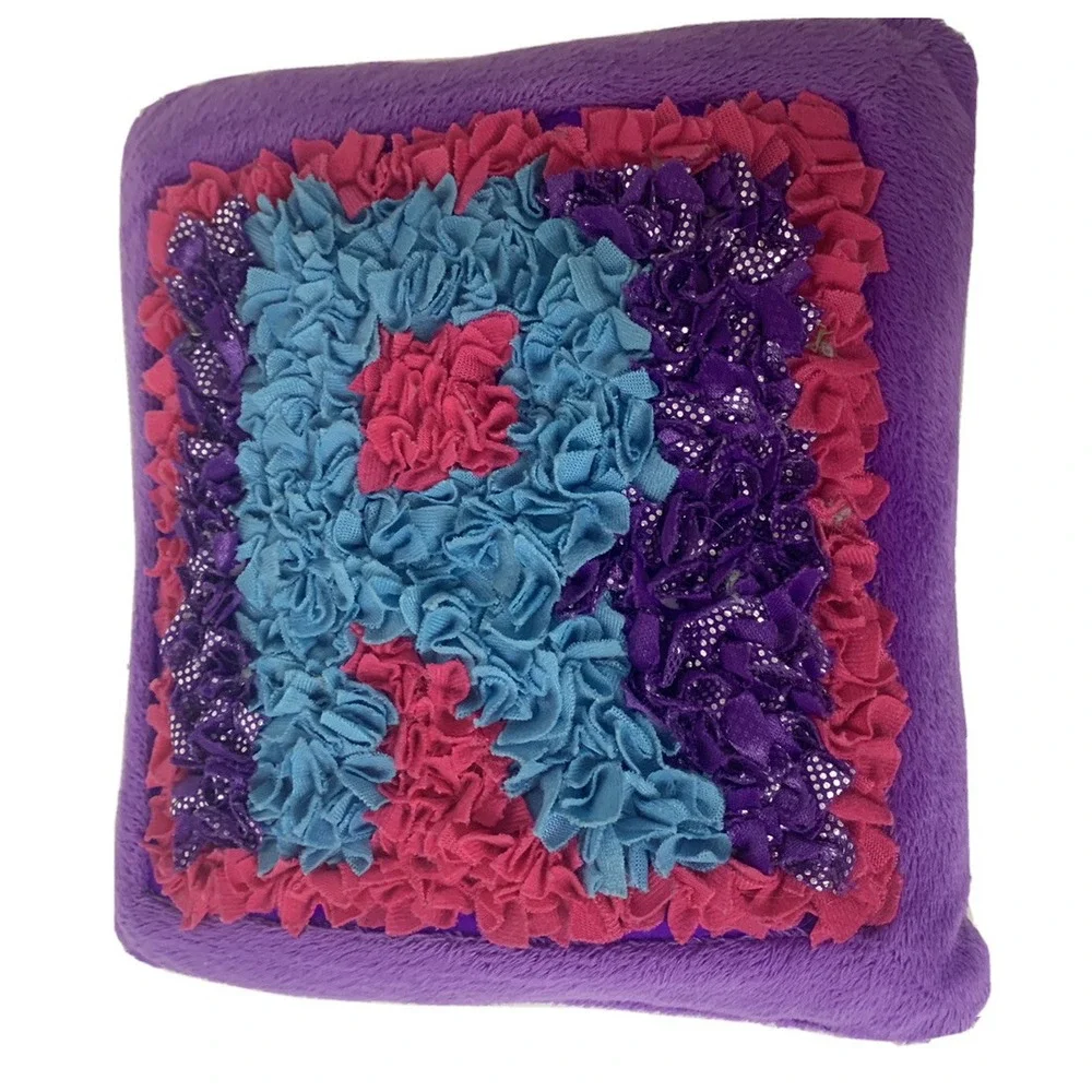 Throw Pillow Personalize R Artsi Purple Pink Girl 8 x 8